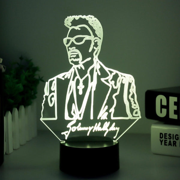Lampe LED Johnny Hallyday #1 - 7 couleurs | Johnny Hallyday Fanclub