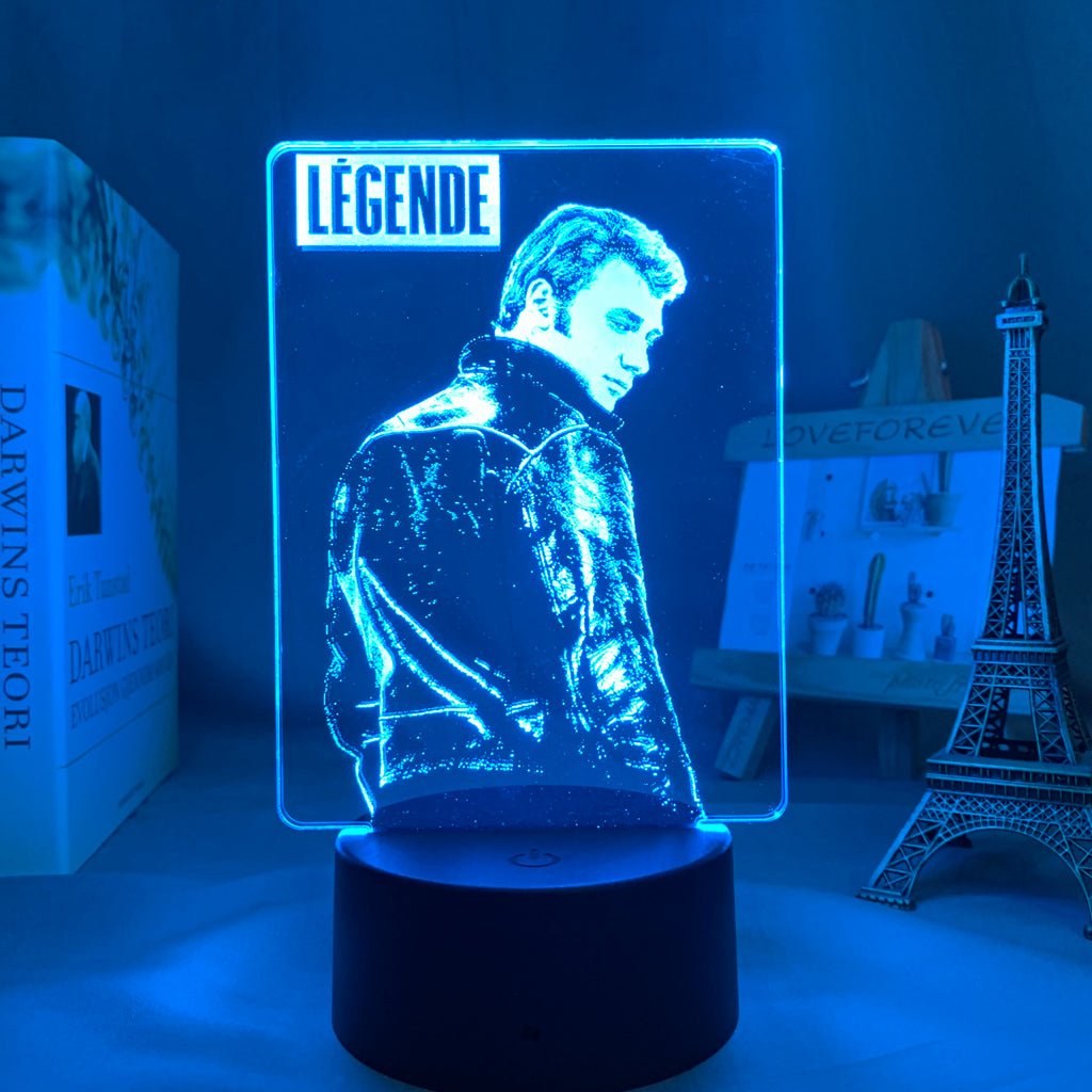 Lampe de Chevet 3D LED - Johnny Hallyday - Veilleuse Tactile - 16 Couleurs - Télécommande - Design Contemporain - Maison Lampe de Chevet 3D LED - Johnny Hallyday - Veilleuse Tactile - 16 Couleurs - Télécommande - Design Contemporain - Maison