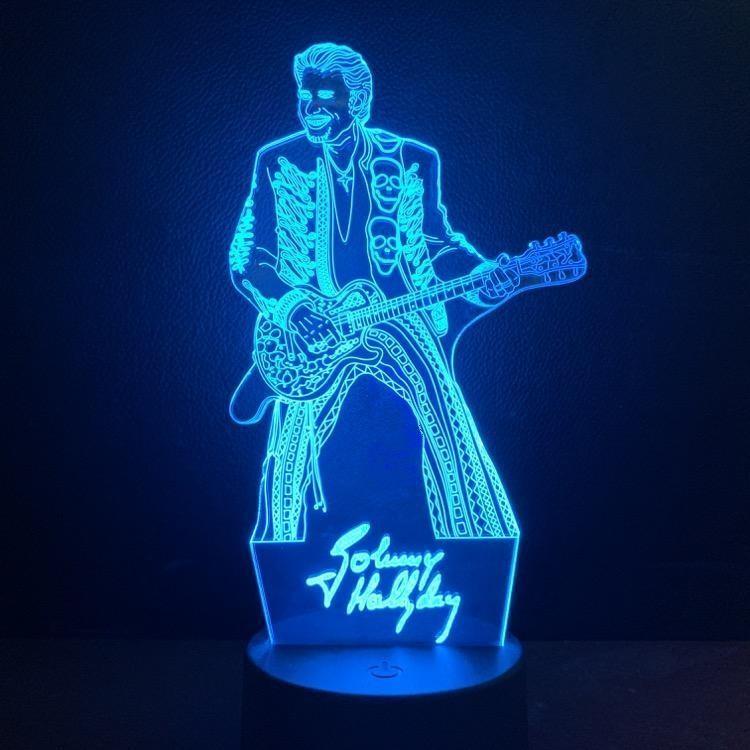 Lampe LED Johnny Hallyday #2 - 7 couleurs