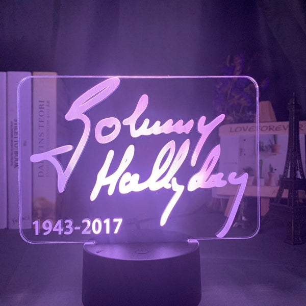 Lampe LED Johnny Hallyday Signature #2 - 7 couleurs | Johnny Hallyday Fanclub
