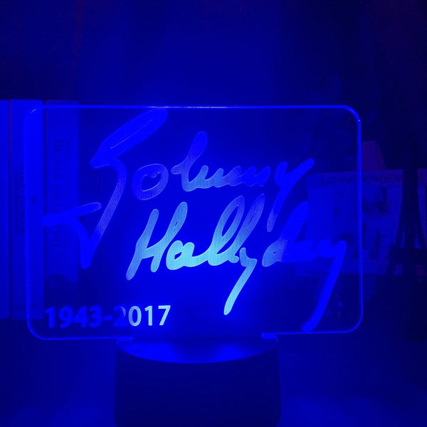 Lampe LED Johnny Hallyday Signature #2 - 7 couleurs | Johnny Hallyday Fanclub