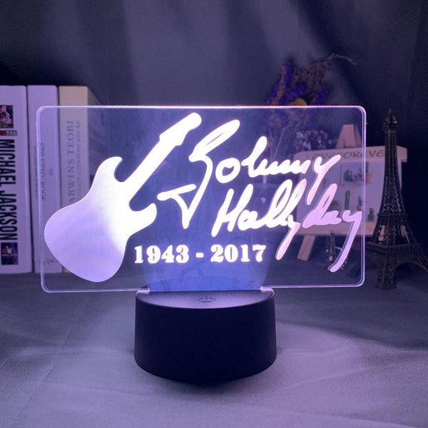 Lampe LED Johnny Hallyday Signature - 7 couleurs | Johnny Hallyday Fanclub