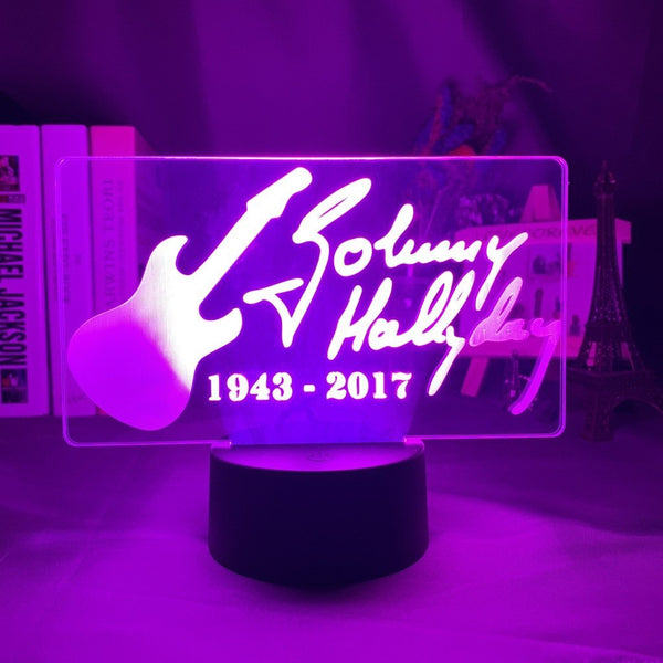 Lampe LED Johnny Hallyday Signature - 7 couleurs | Johnny Hallyday Fanclub