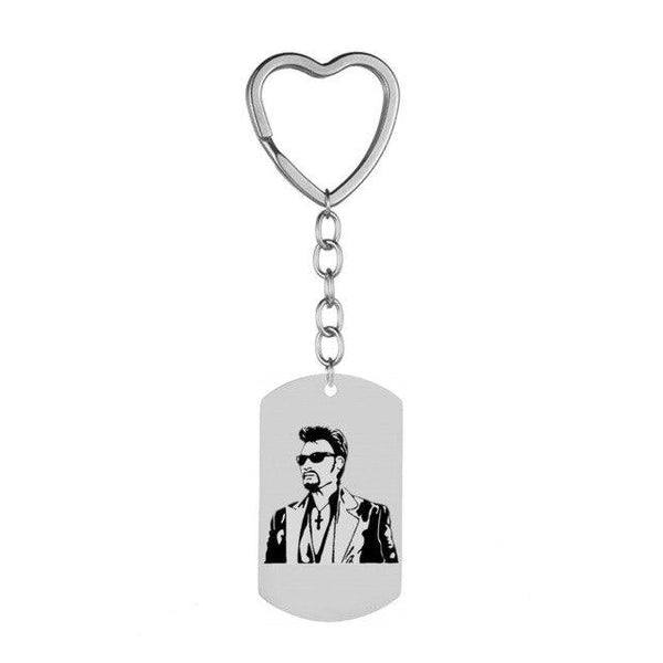 Porte-clé Johnny Hallyday cœur + chaîne 13 modèles | Johnny Hallyday Fanclub