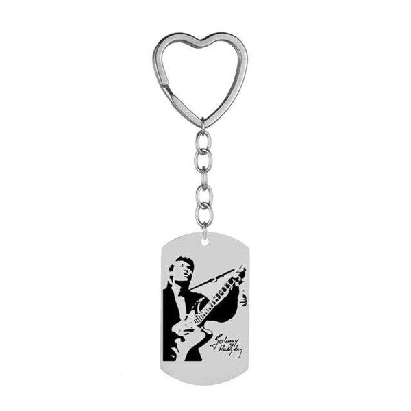 Porte-clé Johnny Hallyday cœur + chaîne 13 modèles | Johnny Hallyday Fanclub