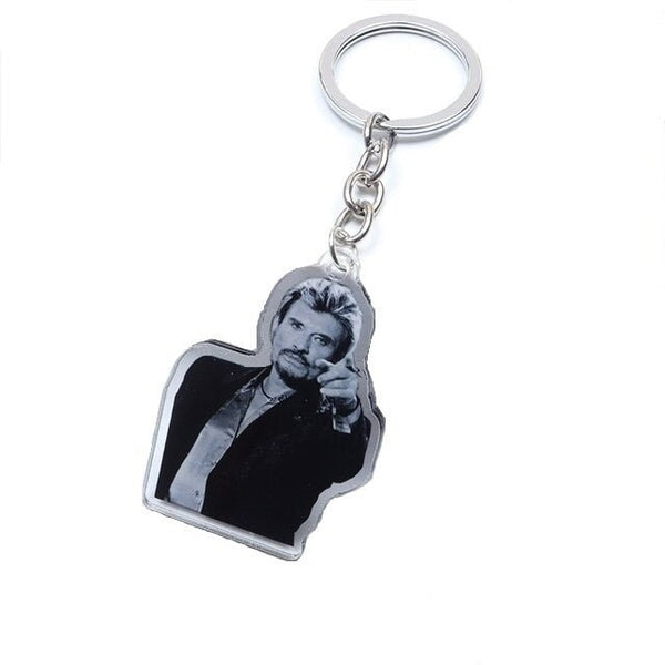 Porte-clés photo Johnny Hallyday 8 modèles