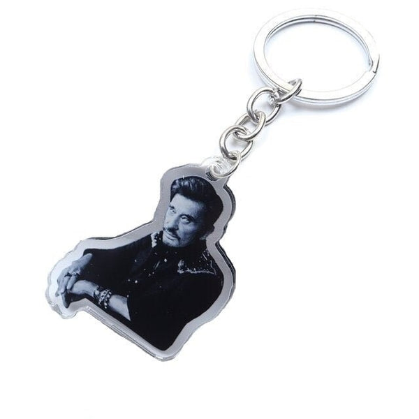 Porte-clés photo Johnny Hallyday 8 modèles