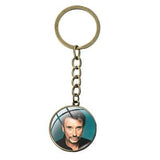 Porte-clé photo Johnny Hallyday + chaîne 16 modèles | Johnny Hallyday Fanclub