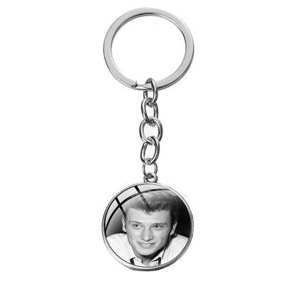 Porte-clé photo Johnny Hallyday + chaîne 16 modèles | Johnny Hallyday Fanclub