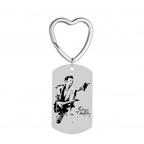 Porte-clé plaque Johnny Hallyday cœur 13 modèles | Johnny Hallyday Fanclub
