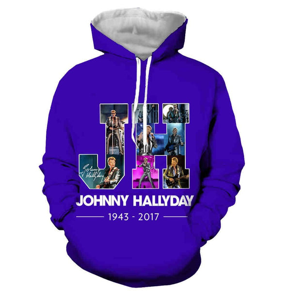 Sweat-shirt à capuche JH #2 - 3 couleurs | Johnny Hallyday Fanclub