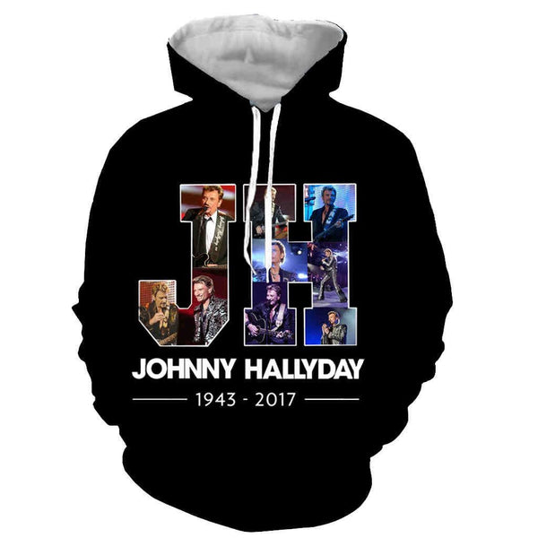 Sweat-shirt à capuche JH #3 - 3 couleurs | Johnny Hallyday Fanclub