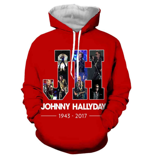 Sweat-shirt à capuche JH #4 - 3 couleurs | Johnny Hallyday Fanclub
