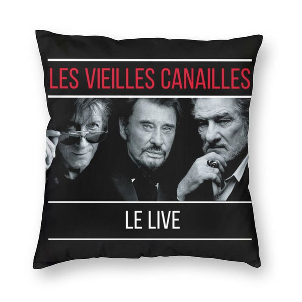 Taie d'oreiller carrée Johnny Hallyday 10 modèles | Johnny Hallyday Fanclub