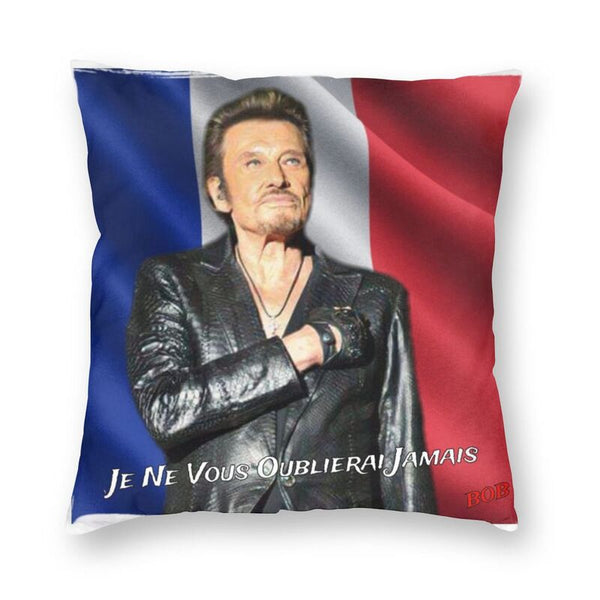 Taie d'oreiller carrée Johnny Hallyday 10 modèles | Johnny Hallyday Fanclub